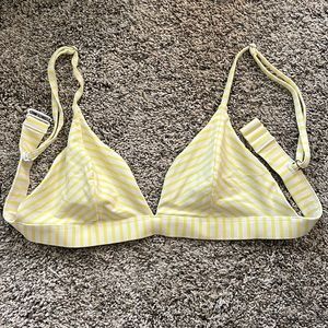 Yellow & White Stripped Bikini Top